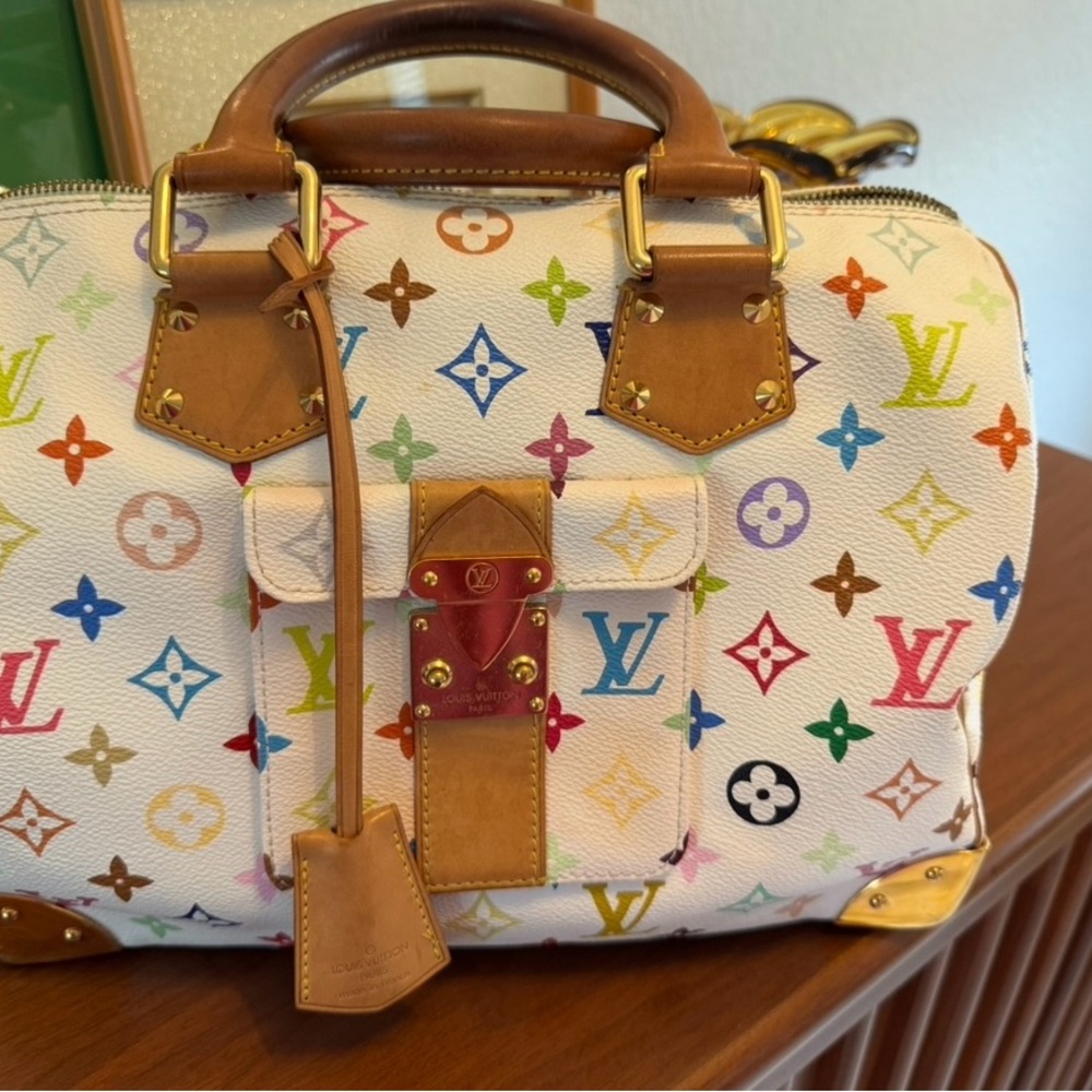 Authentic, Louis Vuitton Murakami White, Speedy